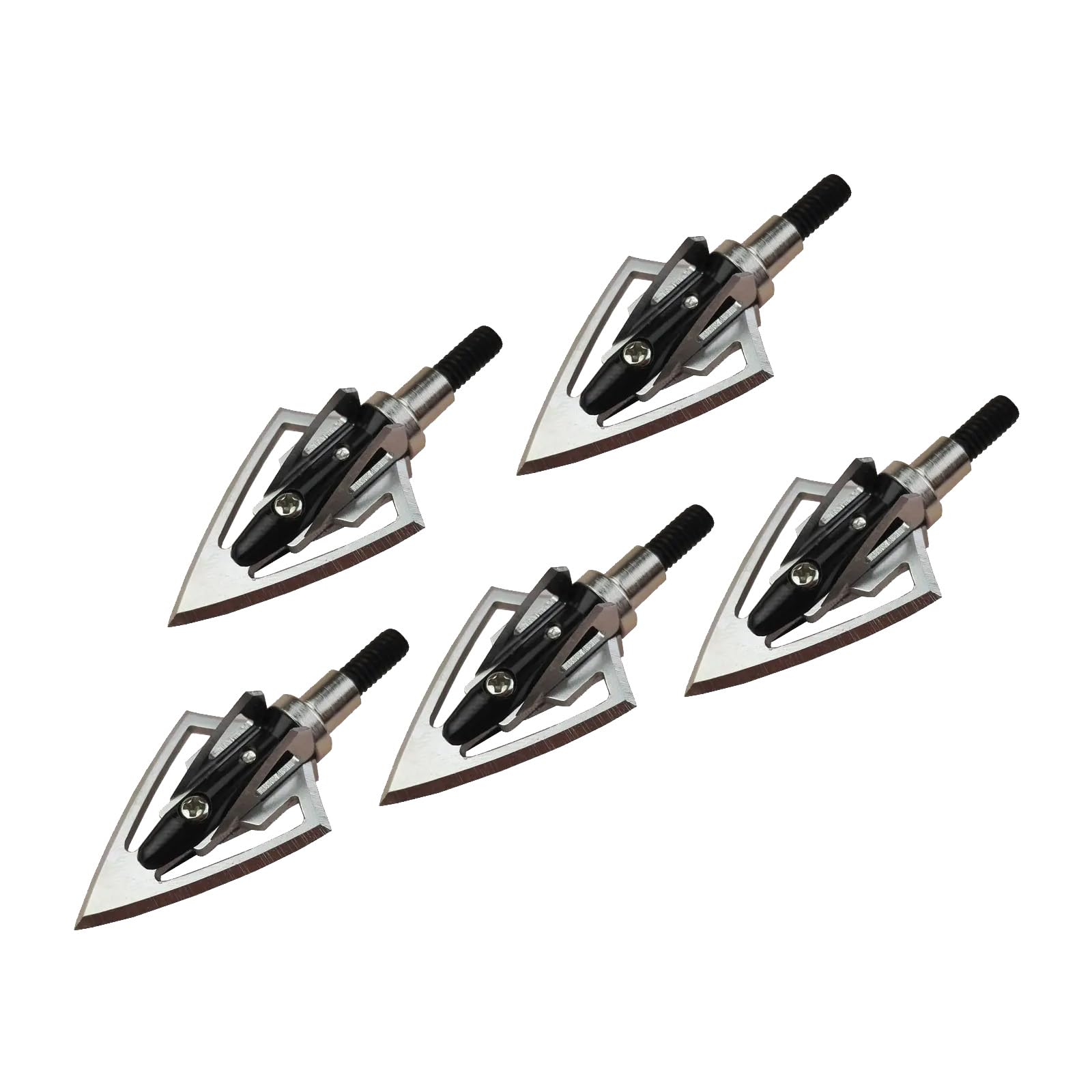 QIANJIEER 5Pack 100gr Hunting Broadheads - 3 Fixed Blades 1 inch Cutting Diameter Archery Arrow Broadhead for Crossbow Compound Bow.