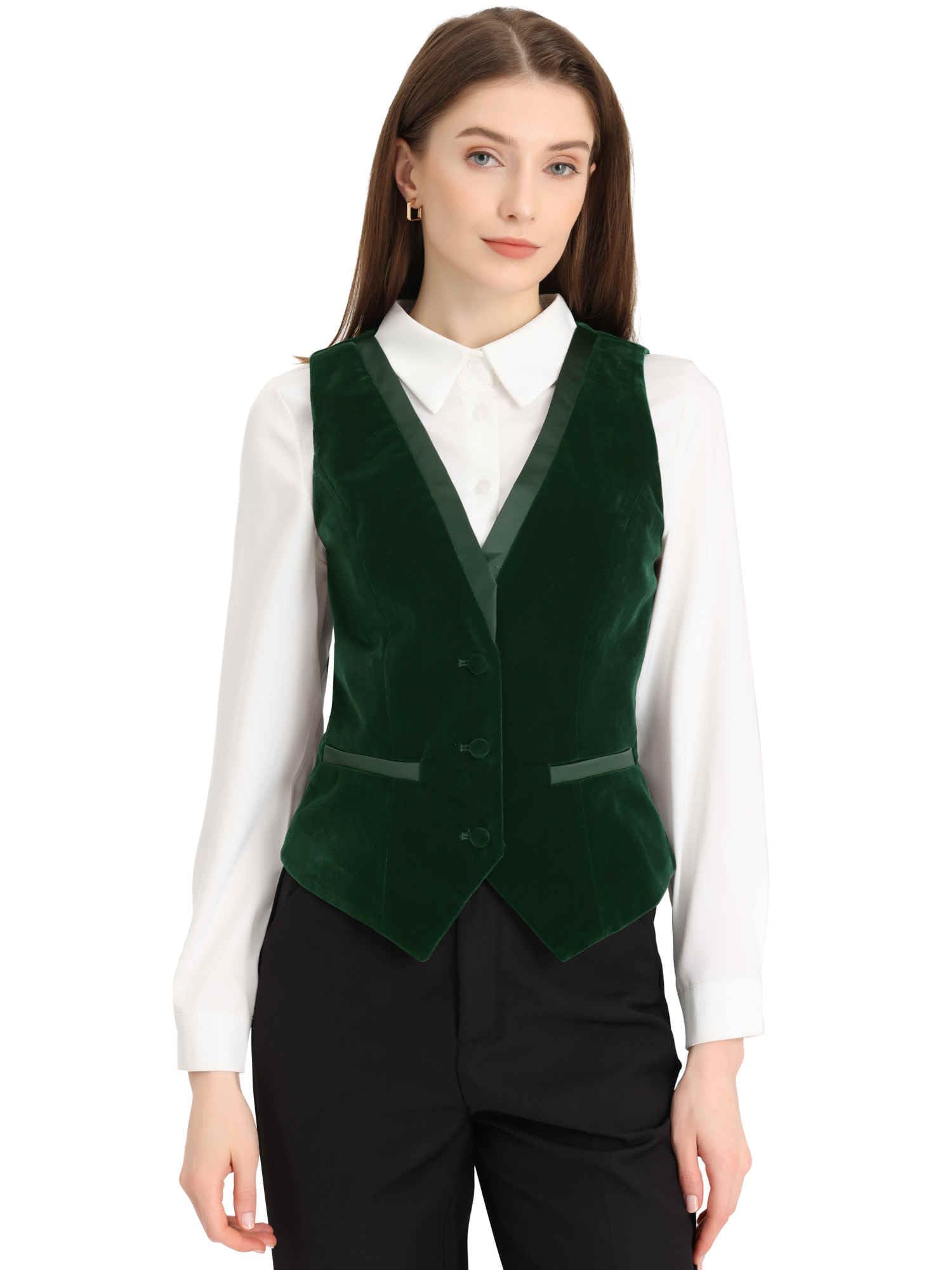 Retro Velvet Waistcoat for Women V Neck Sleeveless Racerback Steampunk Vest