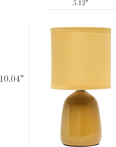Miniatura 3 de Simple Designs LT1134-MST - Lámpara de cerámica tradicional con base en forma de dedal de 10.04 pulgadas de alto con pantalla de tela a juego para