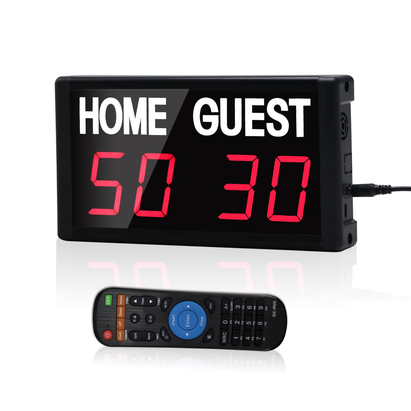 GAN XIN Wired Cord Electronic Scoreboard with Remote,LED Score Keeper,Portable Digital Scoreboard with Buzzer for Volleyball/Tennis/Basketball/Football/Ping Pong/Badminton