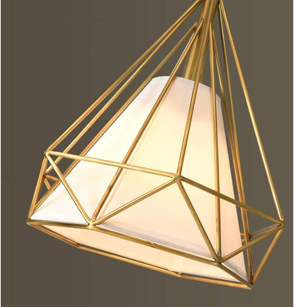 3 Light Pendant Light Gold Metal Hanging Ceiling Light Fixtures Indoor Island for Kitchen Island Bar Dining Room Bedroom Farmhouse Edison Hanging Light (Color : White Light)
