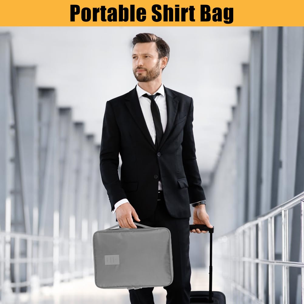 Etui de Voyage pour Chemises, Sac de Voyage Chemise Portable Sac de Voyage pour Chemise Anti - Rides Rangement Chemise Voyage Shirt Travel Bag pour Voyage (Gris)