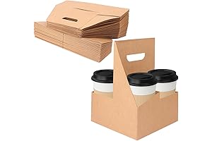 Foldable 50-Pack 4-Cup Drink Carrier for Easy Delivery