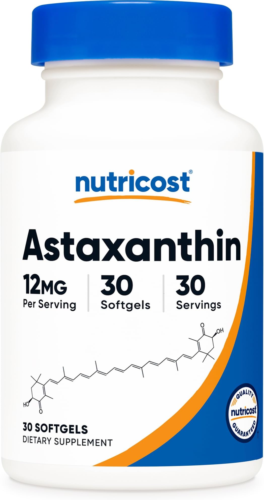 Astaxanthin 12mg, 30 Softgels - Non-GMO and Gluten Free