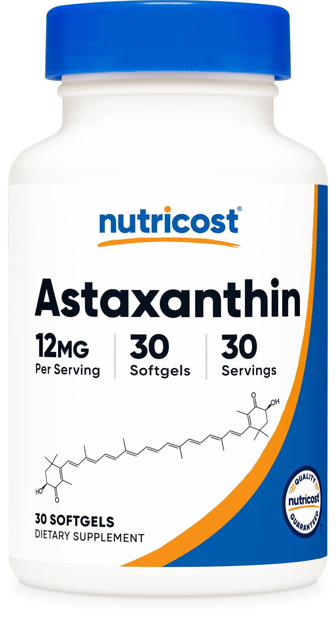 Astaxanthin 12mg, 30 Softgels - Non-GMO and Gluten Free