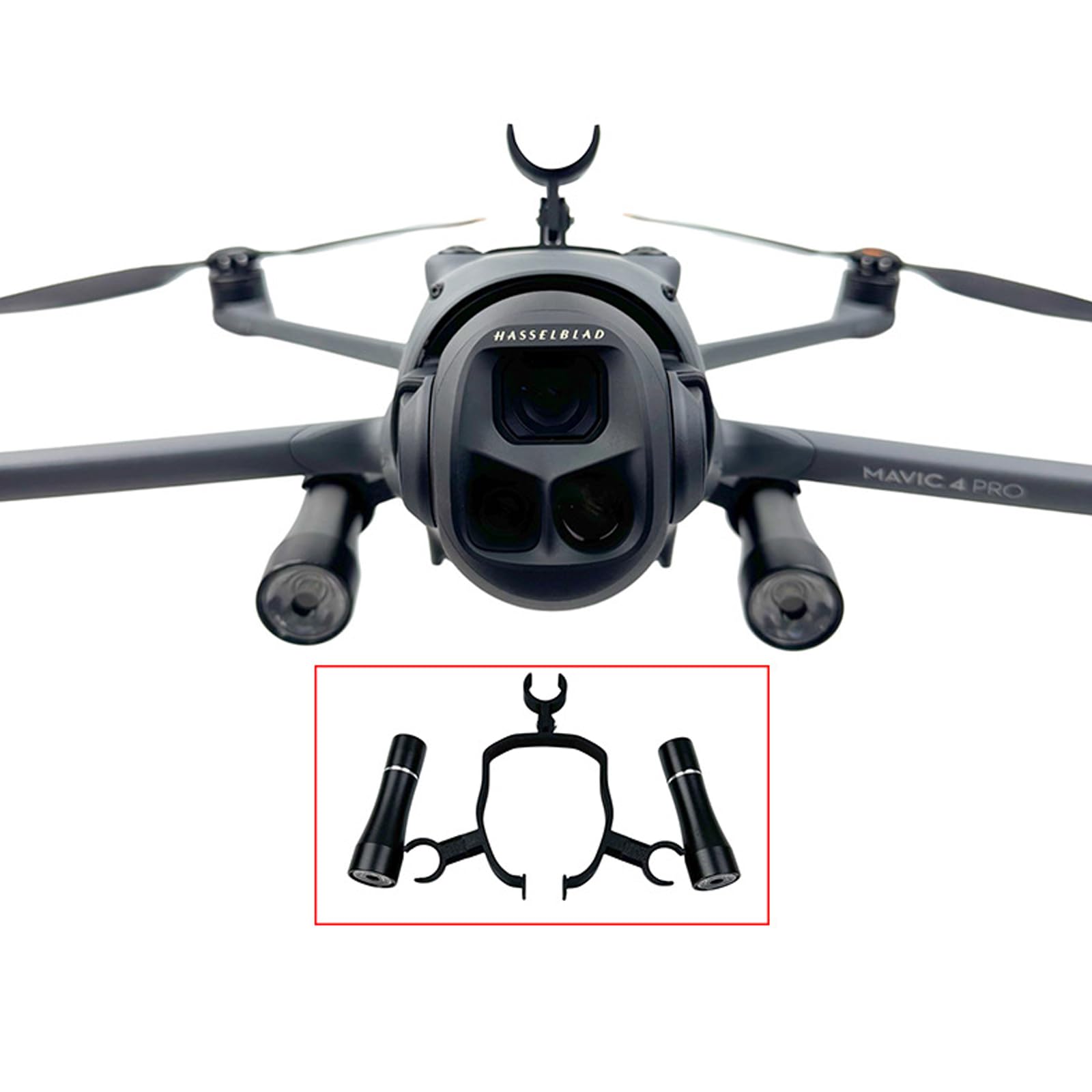 LED Faro Drone Notte Navigazione Faro di ricerca per DJI Mavic 4 Pro, Luce di riempimento notturno Luce di ricerca per drone Adattatore Accessori