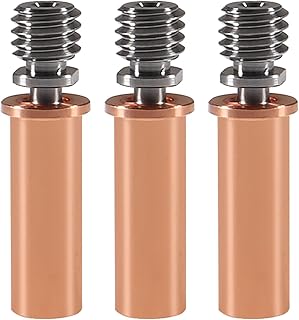 QCCAN 3PCS Upgraded All Metal Bi-Metal Copper Titanium TC4 Throat Heatbreak Compatible for ANYCUBIC Mega S/Vyper/Mega Pro 3D Printer Parts