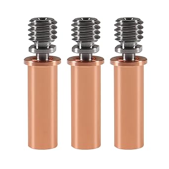 3PCS تم تحديث جميع النحاس المعدني ثنائي المعدن التيتانيوم TC4 Throat Heatbreak متوافق مع قطع غيار الطابعة ثلاثية الأبعاد ANYCUBIC Mega S / Vyper / Mega Pro