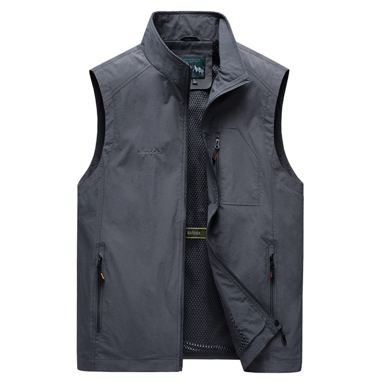 Chaleco para Hombre Chaqueta Sin Mangas con Multibolsillos Chaleco Casual para Exteriores Chaleco Transpirable De Secado Rápido para Viajes De Pesca Y Fotografía
