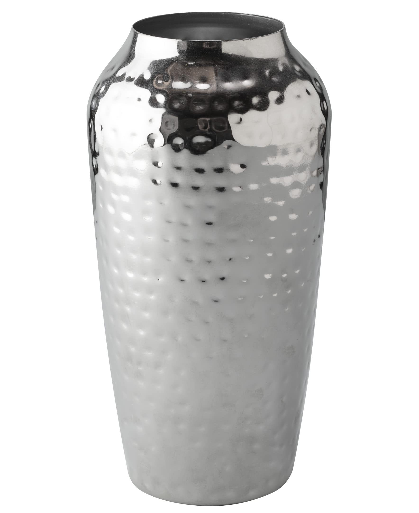Decorative Hand Hammered Artisan Vase |Design Flower Vase | Living Room Décor | Modern Home | Table Centerpiece | Stylish Gift Box | Silver