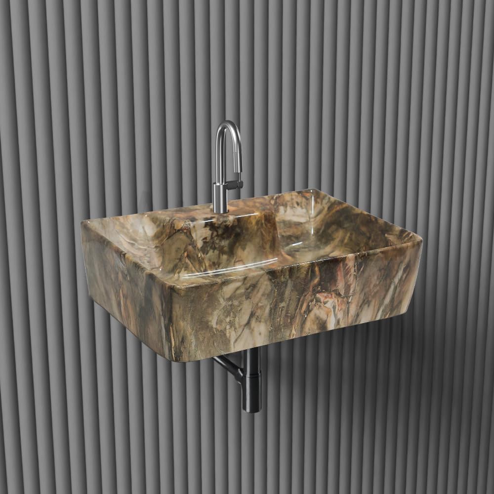 Designer Ceramic Wash Basin - Wall Hung Sink -12