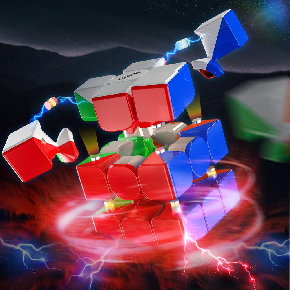GeeStone Toys 3x3 Speed Cube, Professional Magic Puzzle Cube, Red White Green, Red, White, Green - Image 2