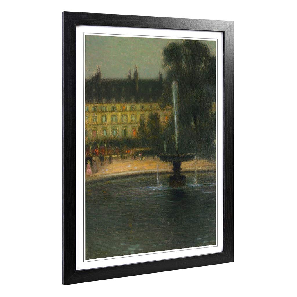 Big Box Art Framed Print of Henri Le Sidaner Tuileries Paris Design | Wall Art Picture | Home Decor for Kitchen, Living Room, Bedroom, Hallway, Black, A2 / 24.5x18 Inch / 62x45cm
