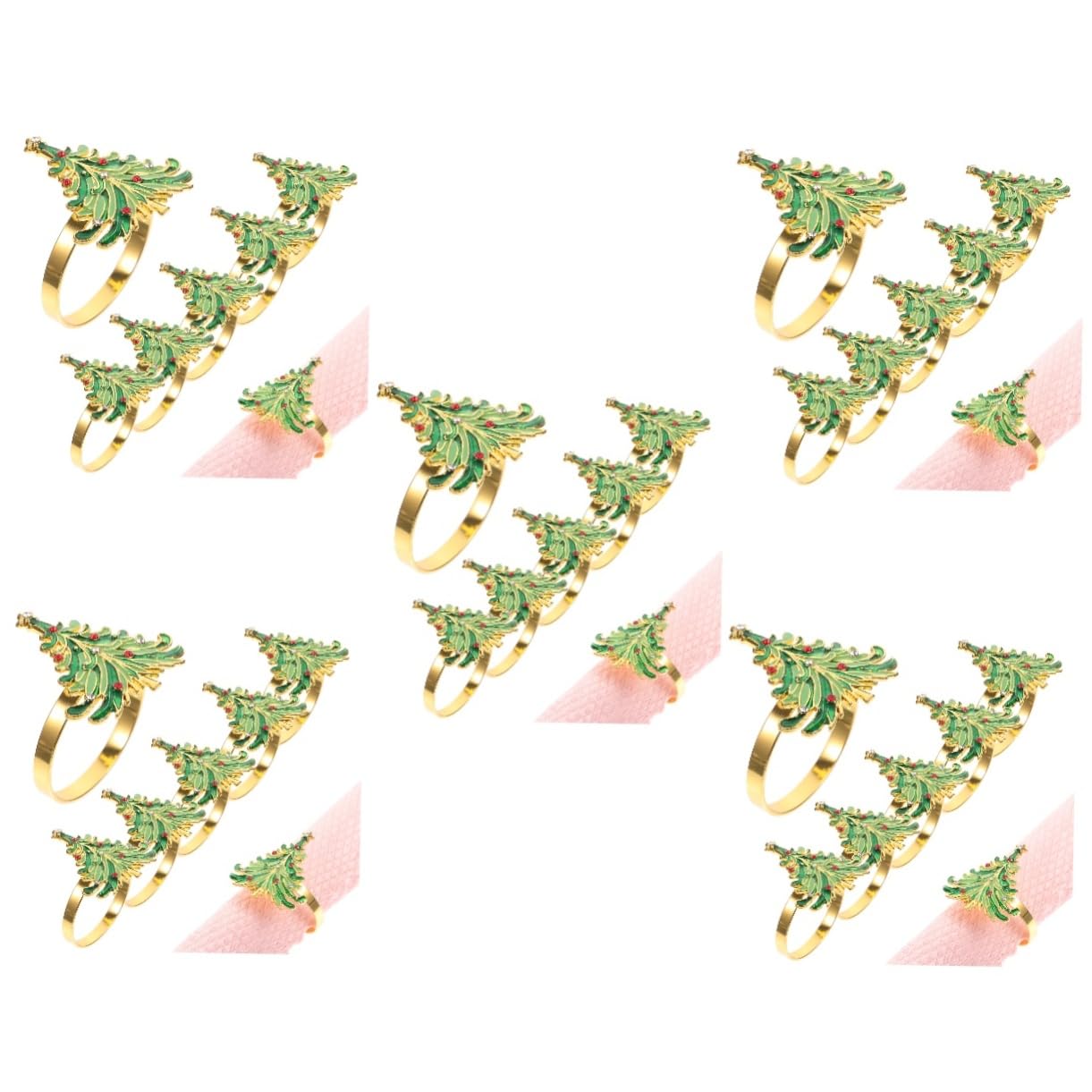 60 Stück Serviettenringe Weihnachtsdekorationen Weihnachtsbaumschmuck Weihnachtsserviettenringe Weihnachtspartyzubehör Haushaltsserviettenringe Serviettenschnallen PRETYZOOM