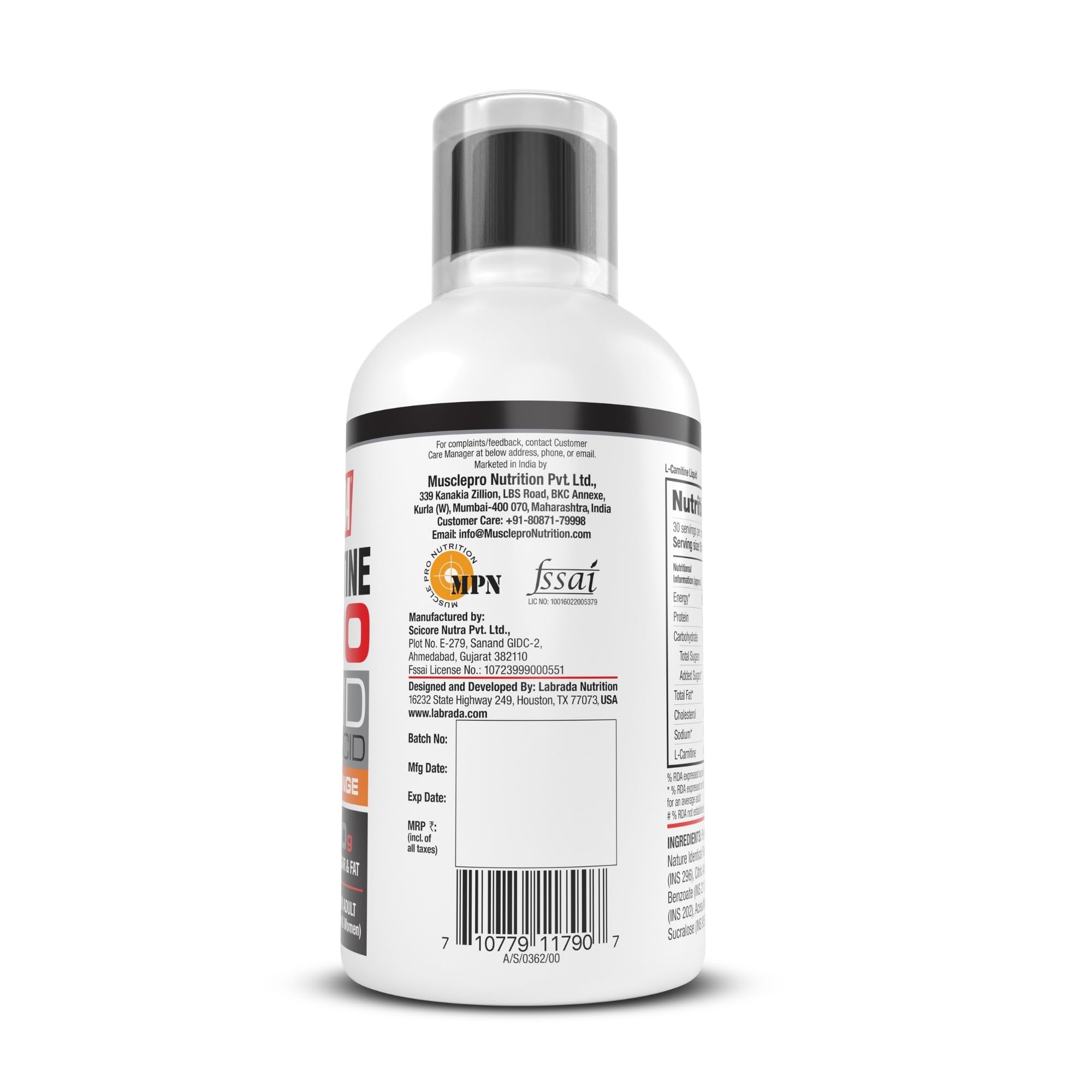 rda l carnitine Labrada L-Carnitine 450 Ml |1500 Mg Liquid Amino Acid With 0 G Sugar :  Amazon.in: Health & Personal Care