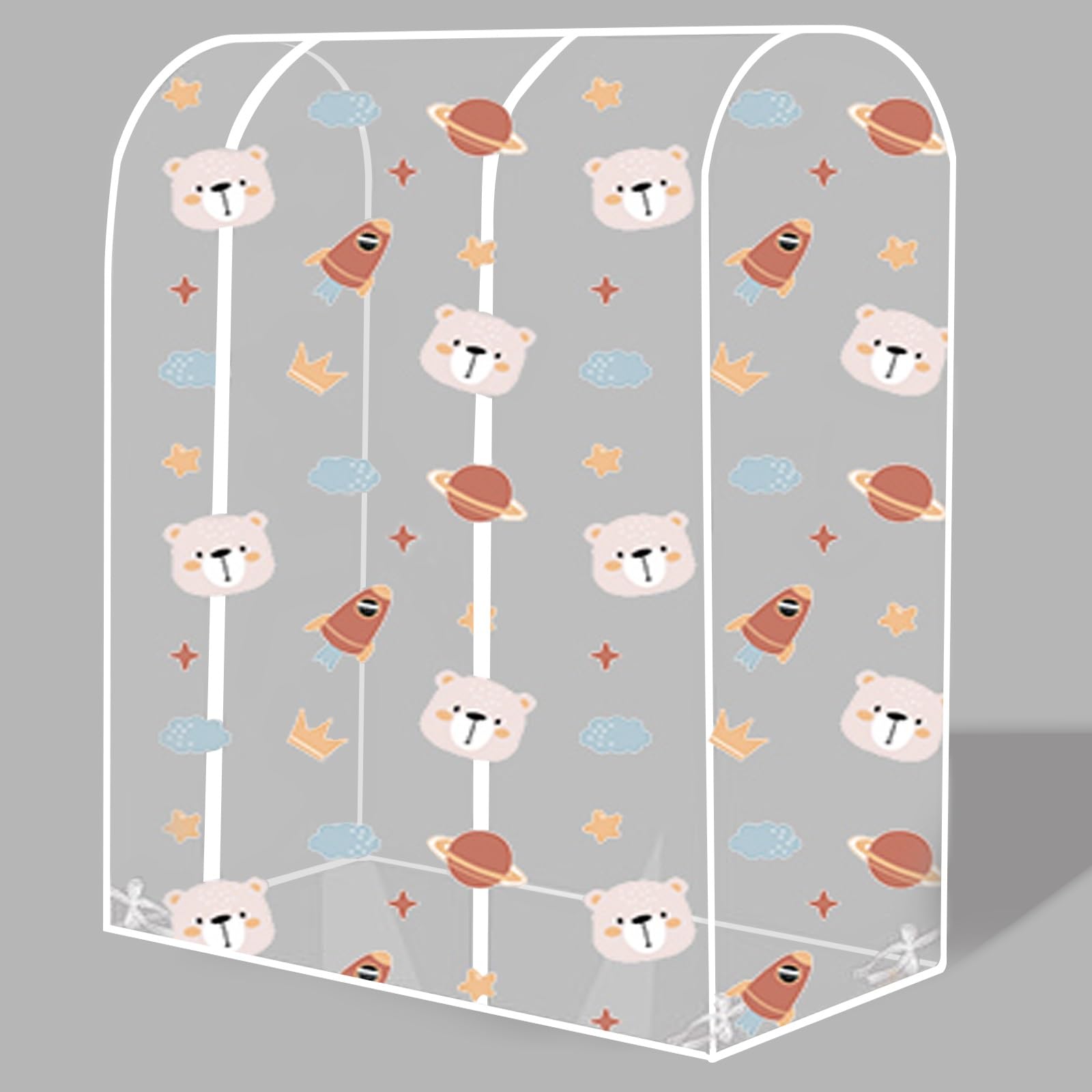 Copriabiti da Armadio con Cerniera Tutto in Uno Senza Installazione Pieghevole e Lavabile Impermeabile, Antipolvere e Resistente All'umidità Copri Appendiabiti (Color : Bear, Size : 200x50x150cm)
