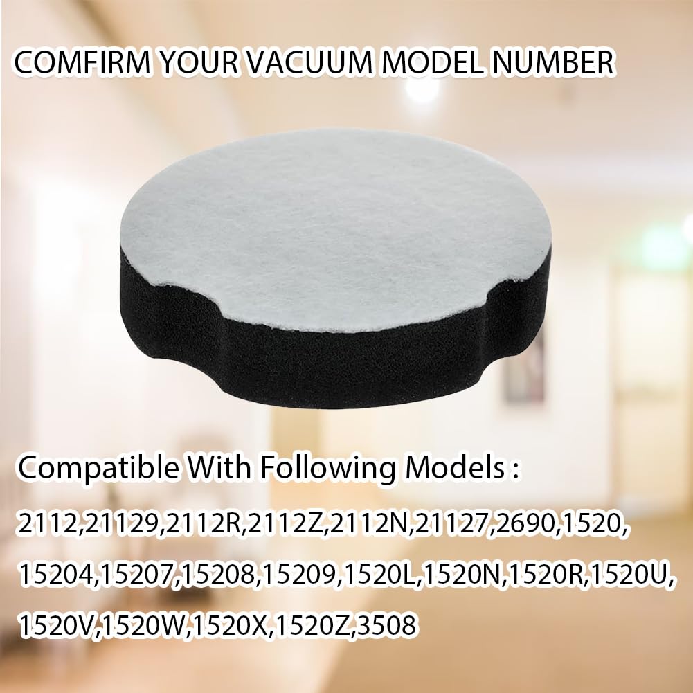 Ytaland 4 Pack Replacement Filter for Bissell PowerForce Compact Lightweight Upright Vacuum Cleaner 1520 2112 Series. Compare to Part #1604896/160-4896