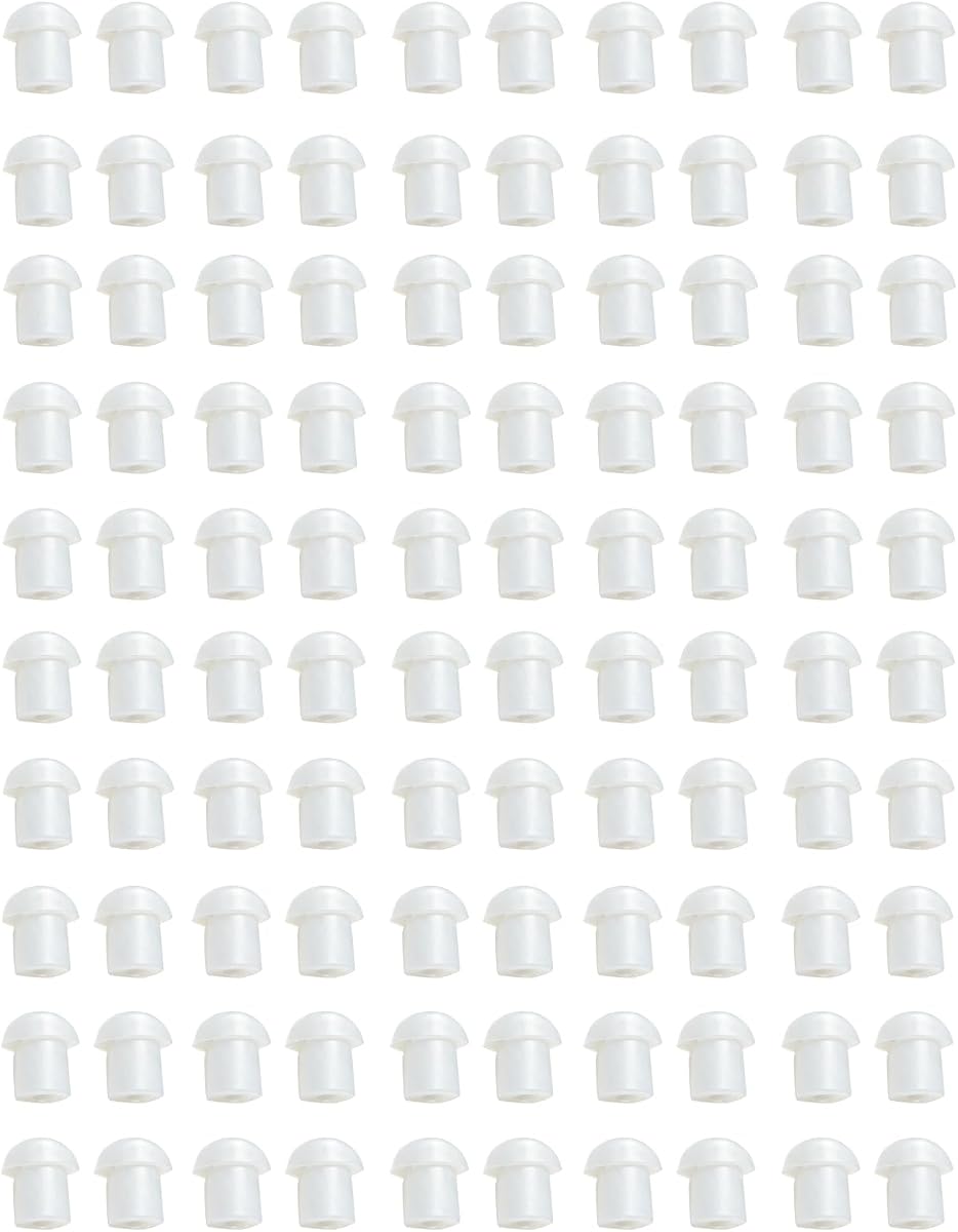 100 Pack Replacement Mushroom Earbud Ear Tips for Baofeng Motorola Kenwood Cobra Two Way Radio Transparent Acoustic Tube Earpieces
