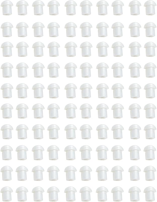 100 Pack Replacement Mushroom Earbud Ear Tips for Baofeng Motorola Kenwood Cobra Two Way Radio Transparent Acoustic Tube Earpieces
