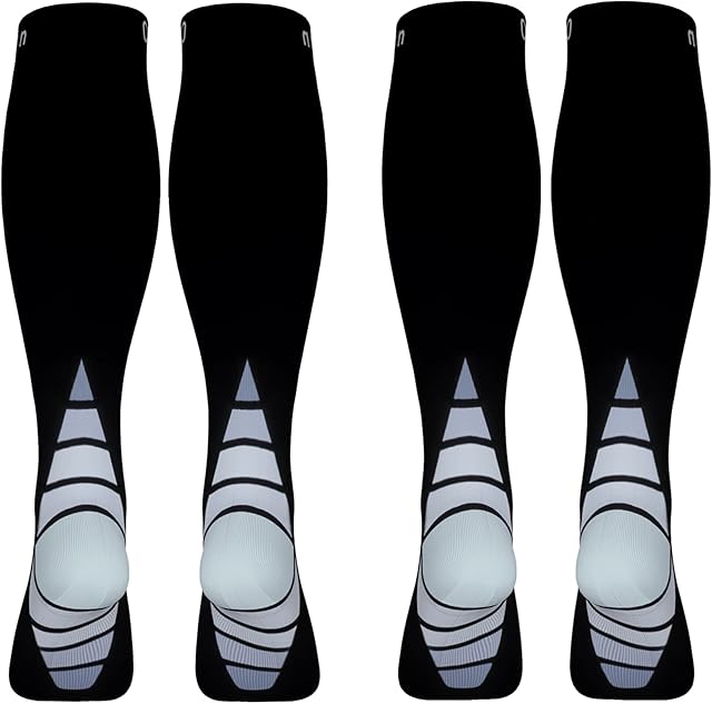 (2 Pairs) Compression Socks/Stockings for Men & Women,Speed Up Recovery Best Graduated Athletic Fit for Travel, Running, Nurses,Shin Splints, Flight & Maternity Pregnancy. Boost Stamina, Circulation