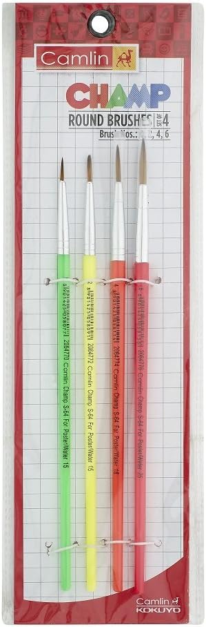 CamlinChamp Round Brush Set - Pack of 4 (Multicolor)