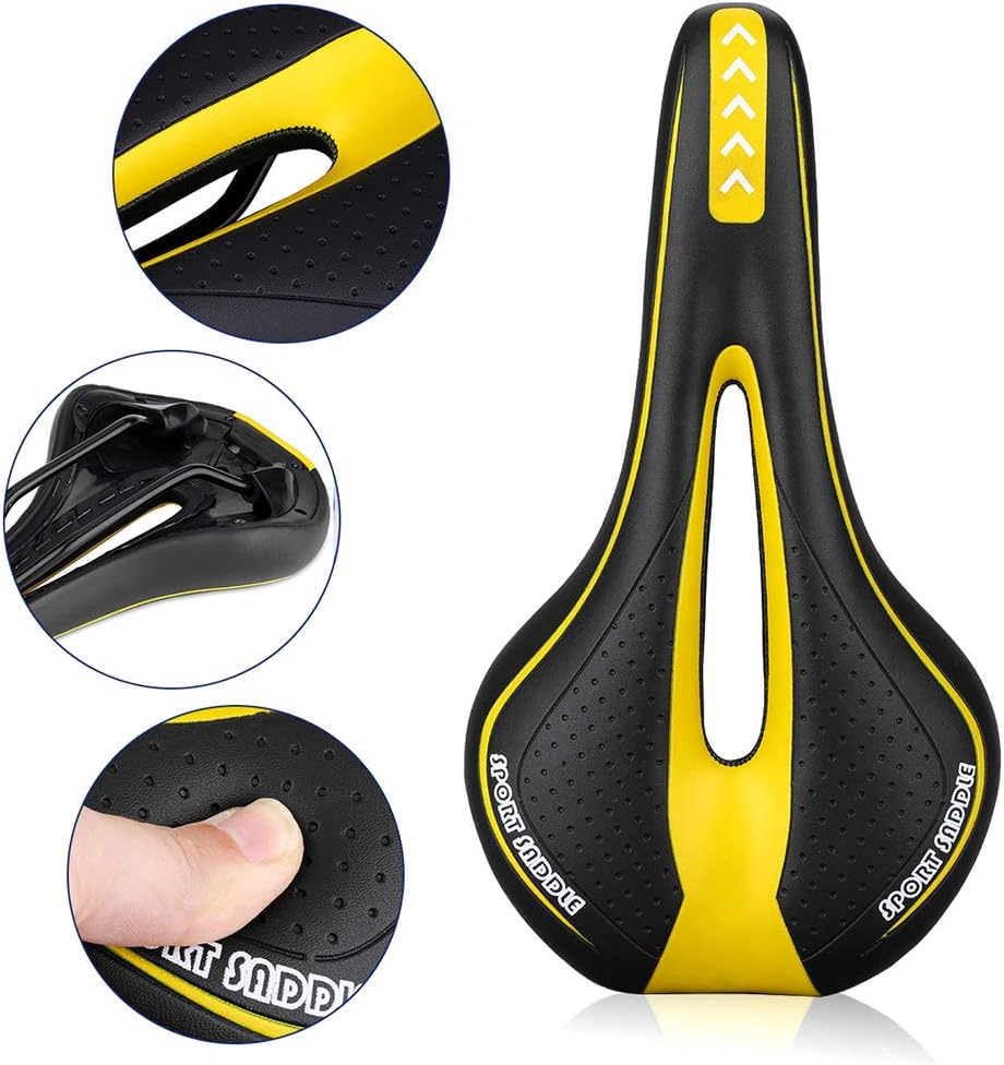 Comfortable Bike Seat - Gel Bicycle Saddle With Soft Cushion Design Fit for Road and Mountain Bikes