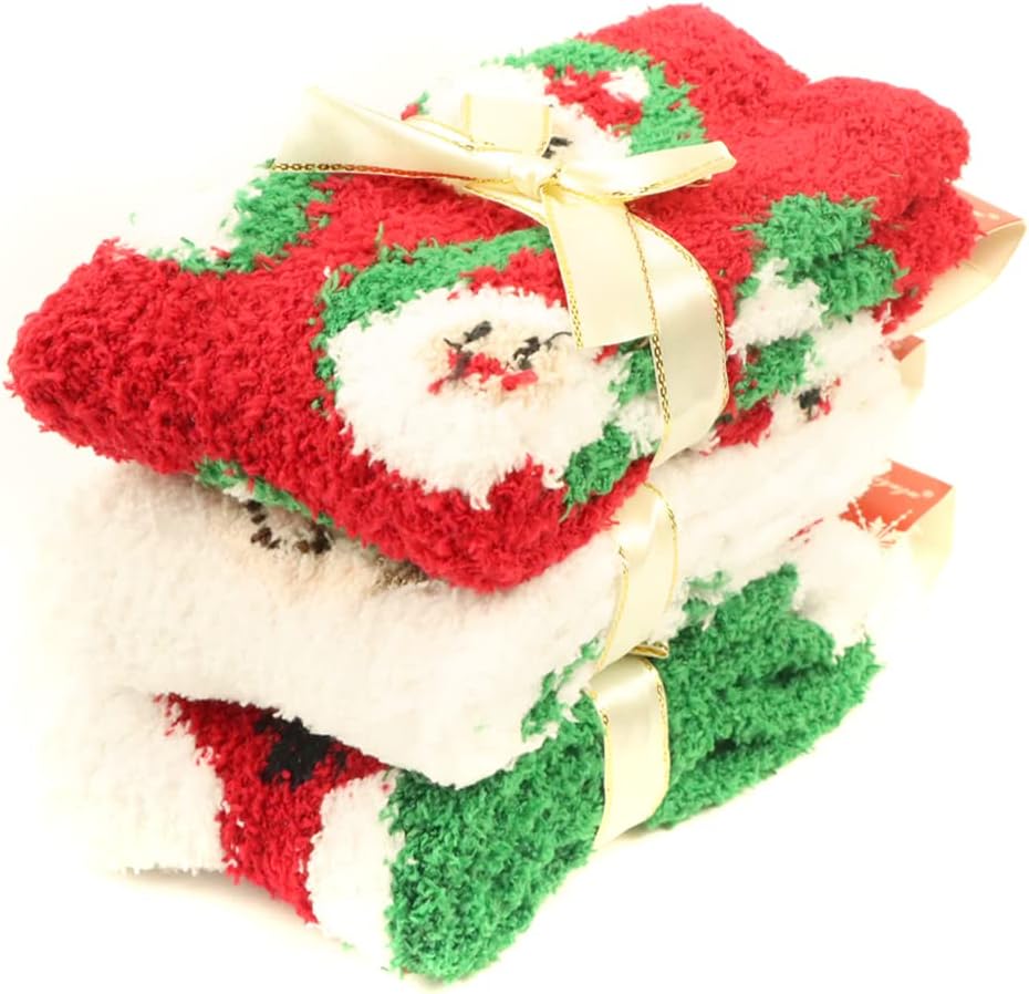 Yoicy Women Christmas Fuzzy Fluffy Socks - Cozy Warm Slipper Bed Socks For Xmas Gift - Image 4