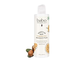 Babo Botanicals Sensitive Baby Fragrance-Free 2-in-1 Shampoo & Wash - Shea Butter, Calendula & Aloe Vera - EWG Verified - Cruelty-Free - Vegan - Pediatrician Tested - For Babies & Kids
