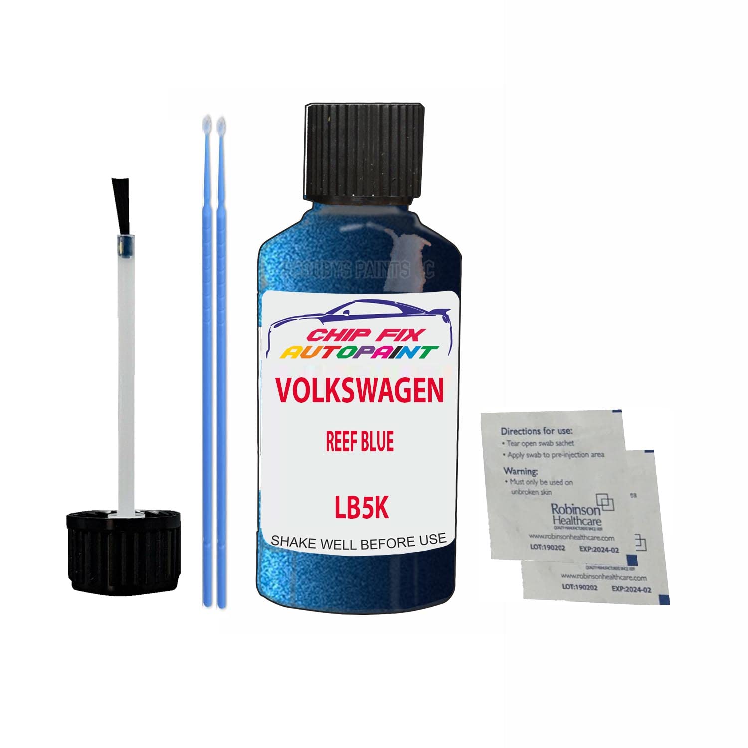 Scoobys Paints Back In The Mix Reef Blue Touch Up Paint For Volkswagen/Vw T-Cross Lb5k 2010-2021 30Ml Bottle Brush Scratch Stone Chip Repair Pen
