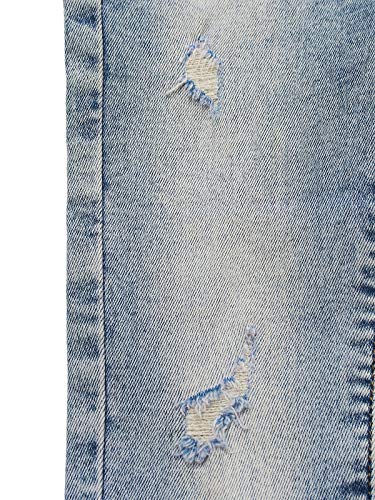 Kidscool Space Kids Rasgado Buracos Fashion Faixa elástica interna jeans slim, Azul, 4-5T