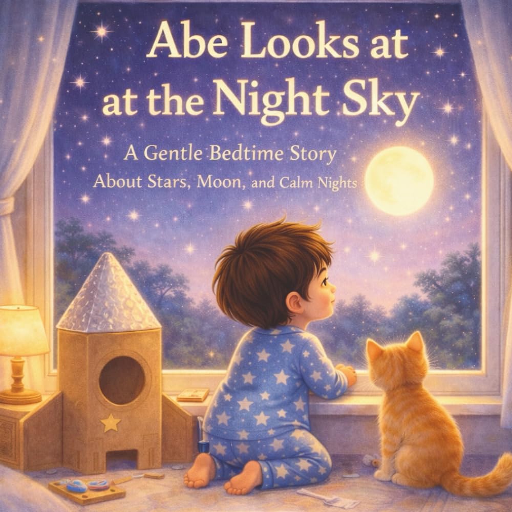 ABE LOOKS AT THE NIGHT SKY: A Gentle Bedtime Story About Stars, Moon, and Calm Nights (kids story books)