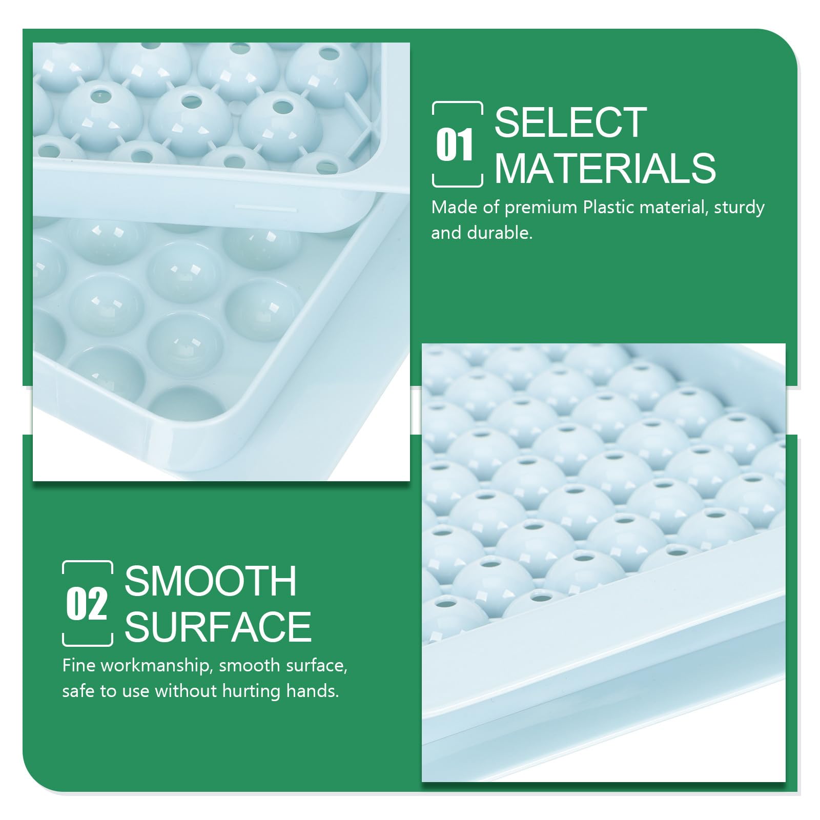 Zerodeko Stampo per Cubetti di Ghiaccio Rotondi in Plastica Design Impilabile e Facile Rilascio, per Bar e Negozi di Snack