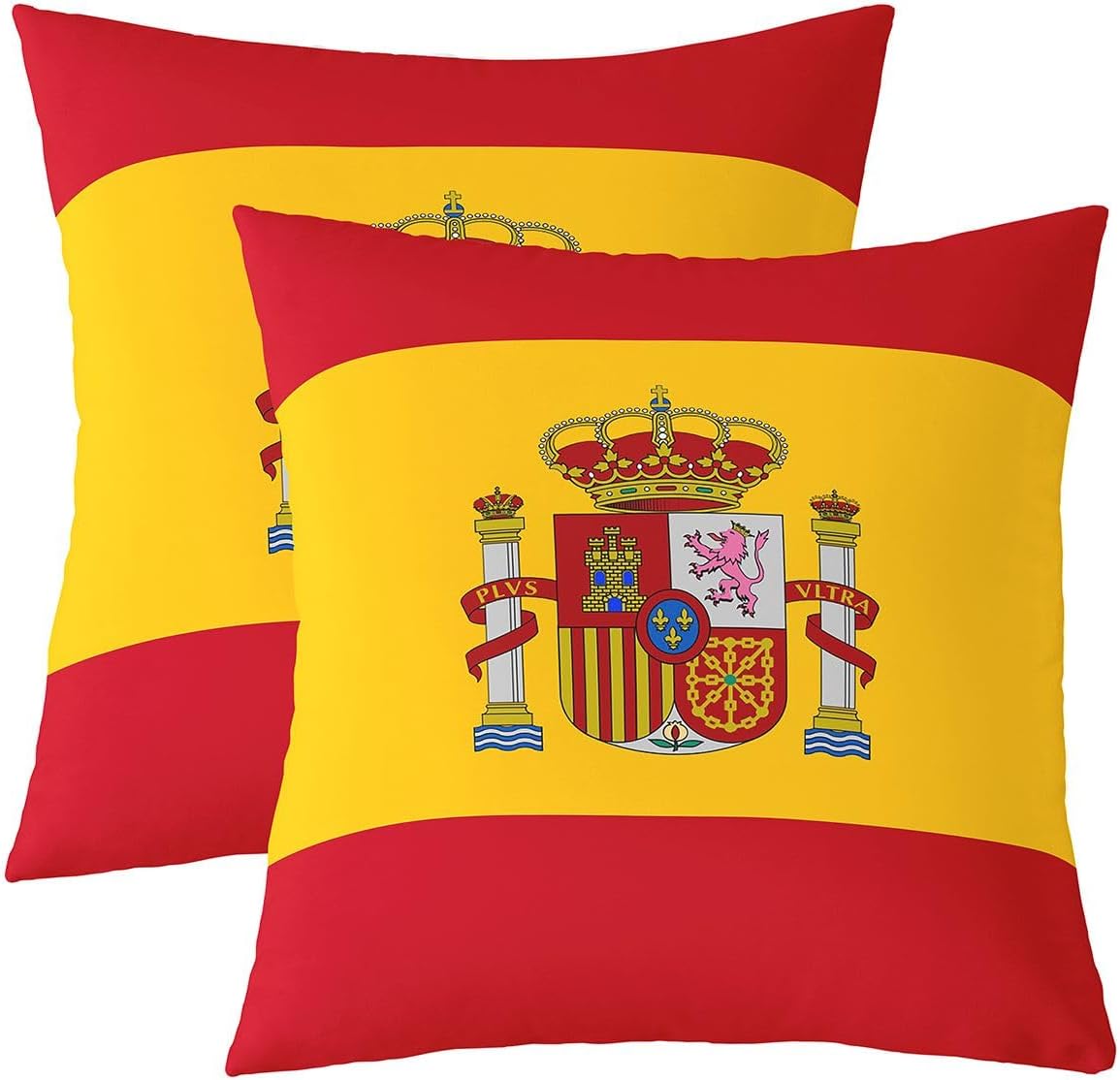 Feelyou Spanish Flag Throw Pillow Covers Set of 2 Spain Cushion Covers World Countries Pillow Case for Couch Sofa International Flag Cushion Case Kids Boys Girls Bedroom Decor 18 x 18-Inch