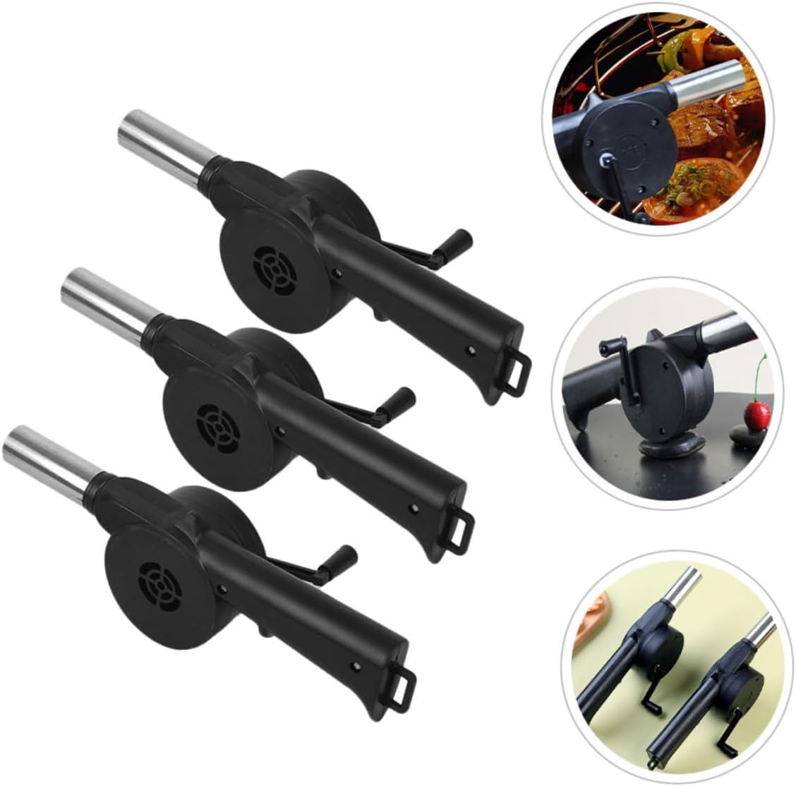 4Pcs Handheld Air Blower for Barbecue and Camping Portable Outdoor Fire Blower with Tip Manual Operation Fan for Efficient Grilling and Cooking