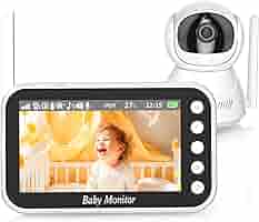 Baby Monitor Video BOIFUN - Schermo 5" IPS, Visione Notturna, 360°, Batteria 3050mAh, Senza Wi-Fi - Foto 3