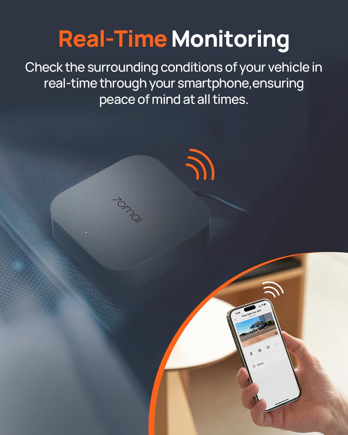 【70mai Dash Cam A510+ 4G Hardwire Kit UP05 + 64GB Card 】 1944P+1080P Front and Rear Camera with STARVIS 2 IMX675 and LTE Support, App Control, HDR, G-Sensor, 24H Parking Monitor, Loop Recording