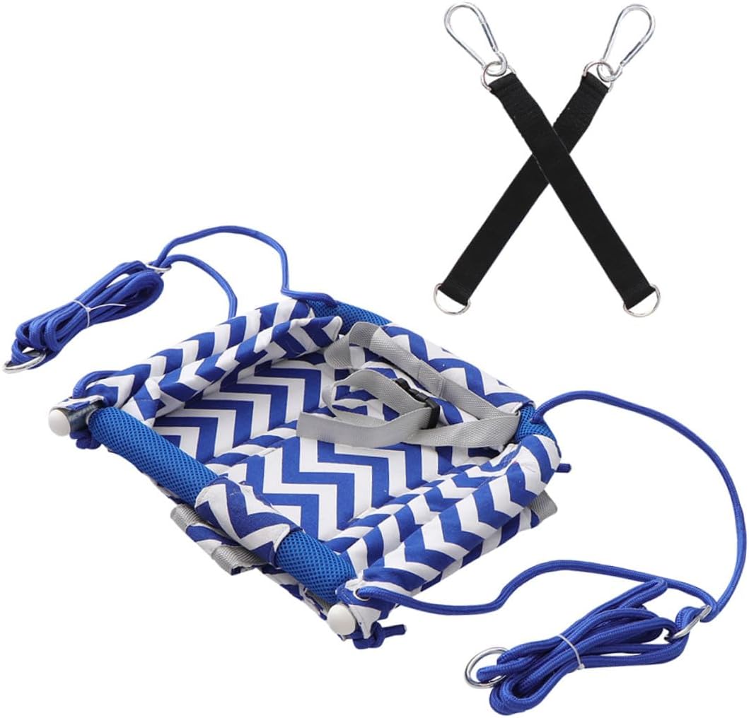 Outdoor Hanging Swing Chair for Canvas and Metal Construction Easy to Clean and Install Safe Backyard Swing for Garden and Indoor Use Blue Upgrade with