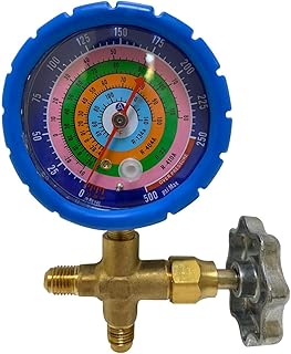Appli Parts APMG-A3L Low Pressure R134,R22,R404,R410 Analog Single Manifold, Pressure psi, Temperature Fahrenheit Scales