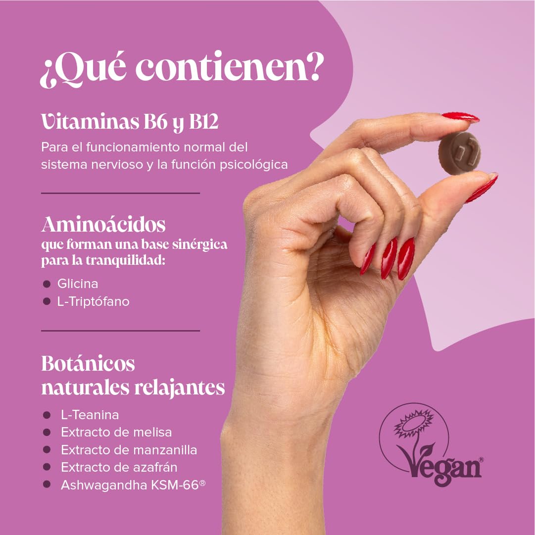 Gominolas Relax - Ashwagandha KSM-66, L-Teanina, Azafrán, Melisa y Manzanilla con Vitaminas B6 y B12 - Apoyo para la Relajación y la Función Psicológica y Hormonal - Vegano y Sin Gluten - 60 Gominolas