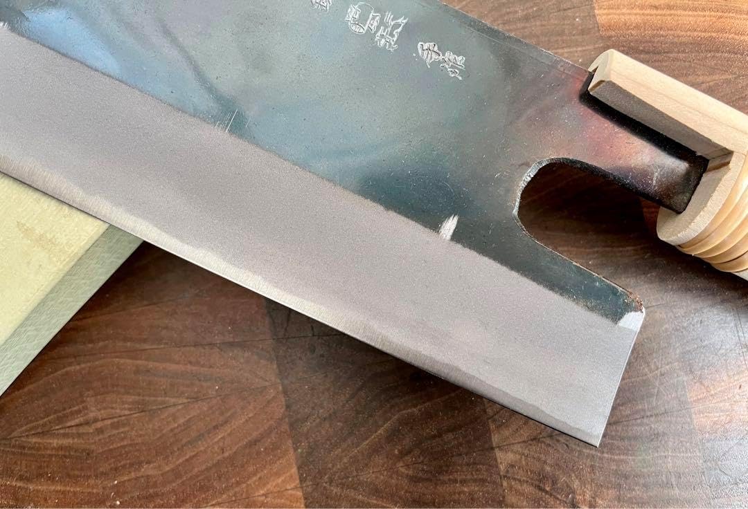 越前打ち刃物　宝馬　蕎麦切　包丁　240mm 麺切　和包丁　白鋼　黒打ち 越前打ち刃物 宝馬 蕎麦切 包丁 240mm 麺切 和包丁 白鋼 黒打ち