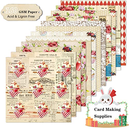 Yasmen Scrapbook Paper Pad, 24 Sheets Holiday Pattern Cardstock Cardmaking Paper Pack, 6" X 6" Single-Sided Decorative Art Paper, Scrapbooking Supplies, Junk Journal Craft Supply, Designer Paper Pad #TOP2