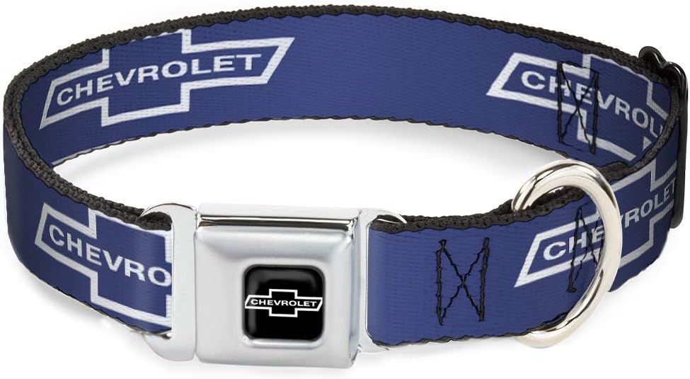 Buckle-Down DC-WCH043-WS 13-18" "CHAX-1965 CHEVROLET Bowtie Full Color Black/White" Dog Collar, Wide Small
