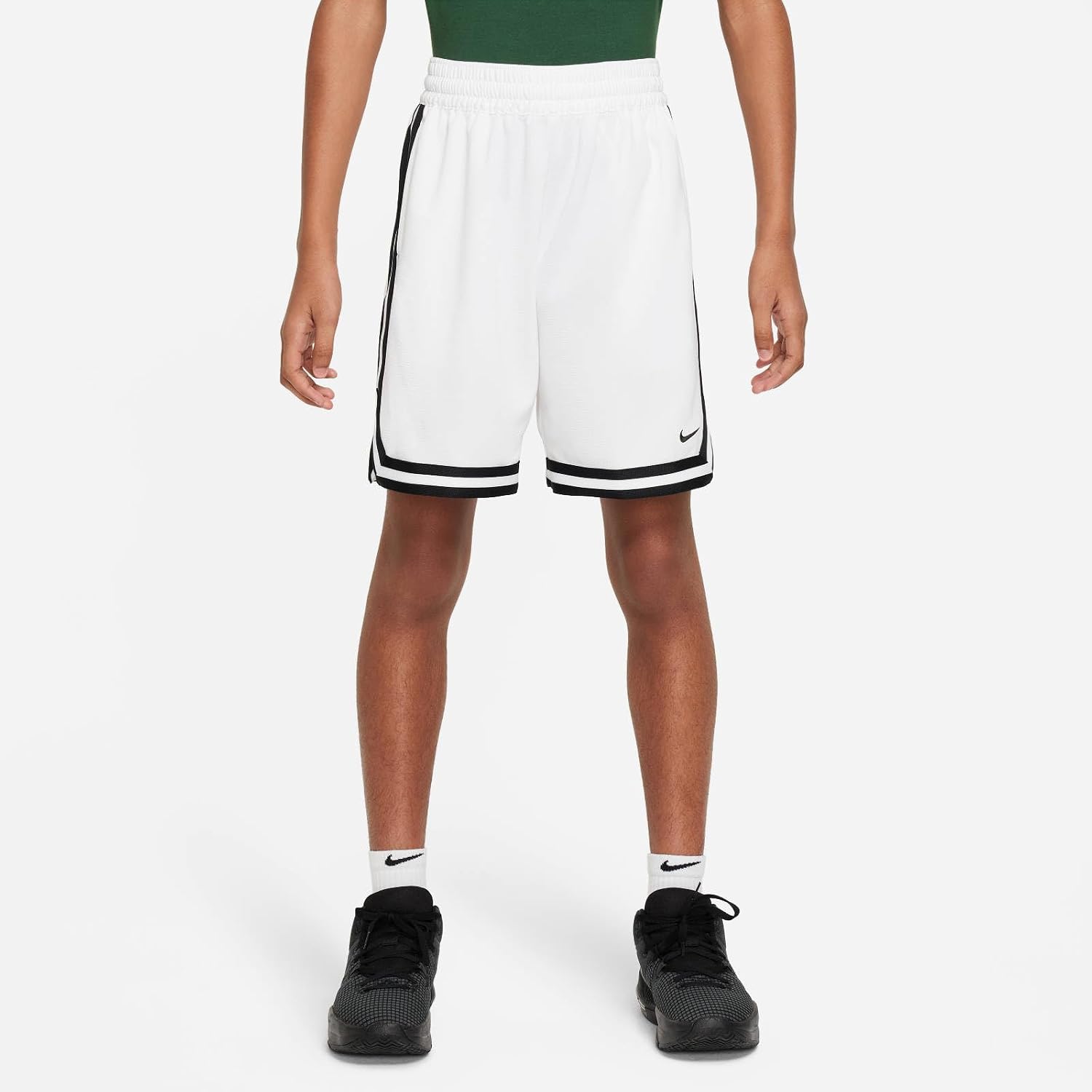 Nike Dri-FIT DNA Big Kids' (Boys') Basketball Shorts (White/Black, FJ6802-100) Size X-Small