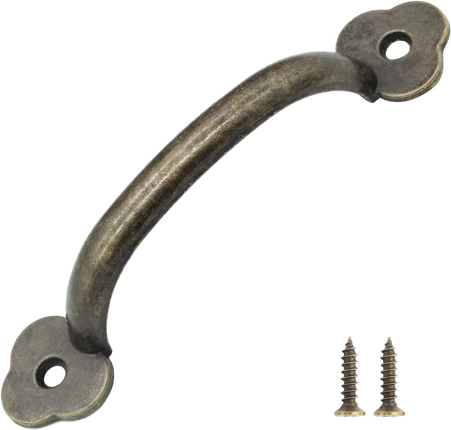 Piutouyar 12 Pcs Barn Door Handles Rustic Gate Handle 3.2 Inch Hole to Hole Metal Gate Pull Handle Fence Handle for Cabinet Garage Closet Drawer Outdoor Indoor, Bronze 4 Inch Length