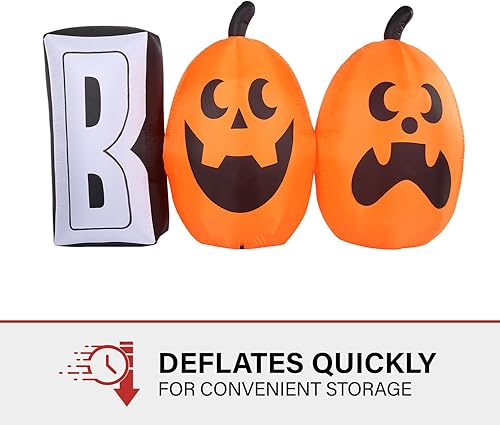 Miniatura 6 de Haunted Hill Farm Letrero inflable de 4 pies de alto con luces, decoración inflable de Halloween al aire libre para césped y patio, decoración