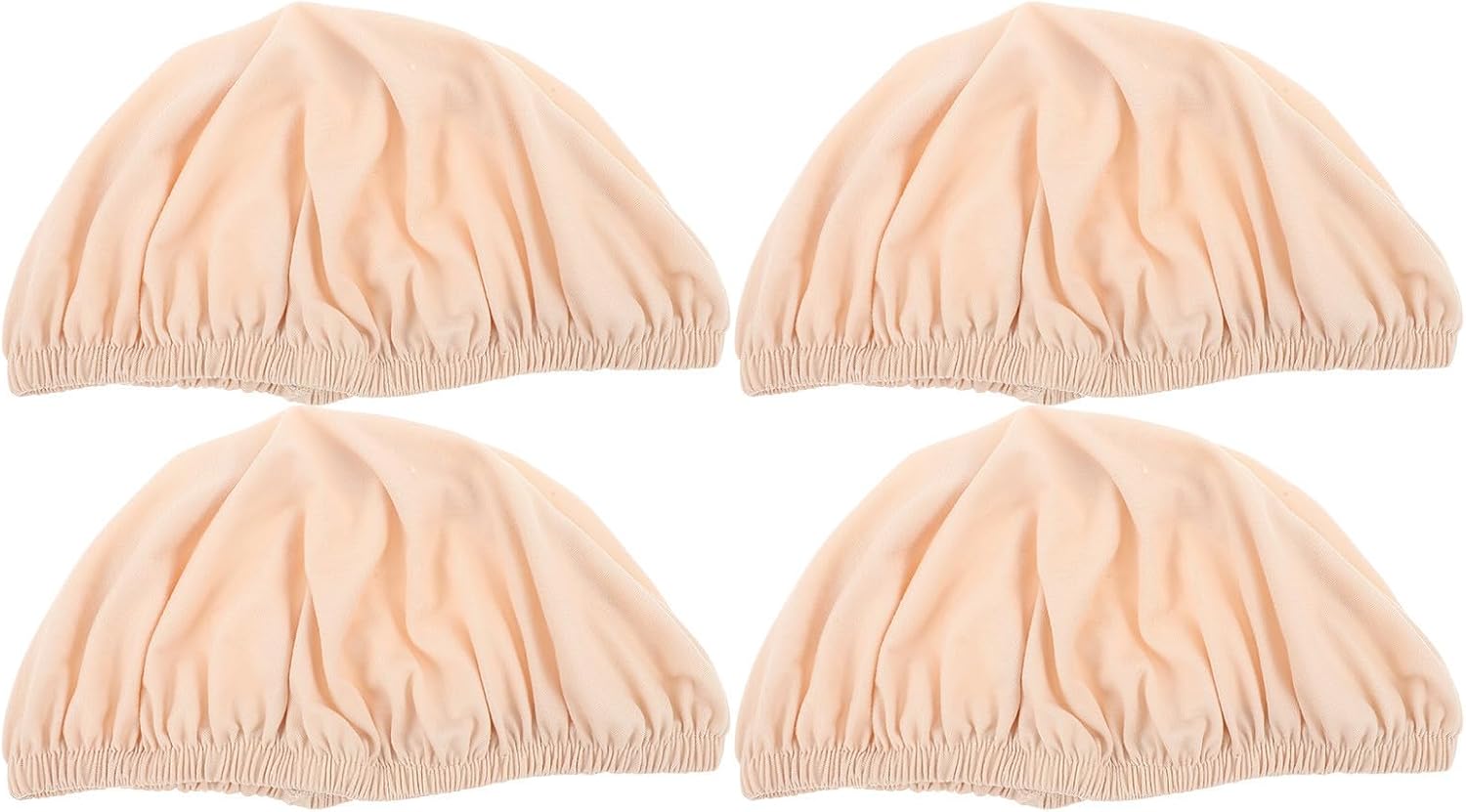 ORFOFE Stool Seat Covers Elastic Polyester Stretch Protective Slipcovers 4pcs Beige Fits 11-14 Inch Chair Seats Removable and Wear Resistant for Dining Area and Wedding Barstools