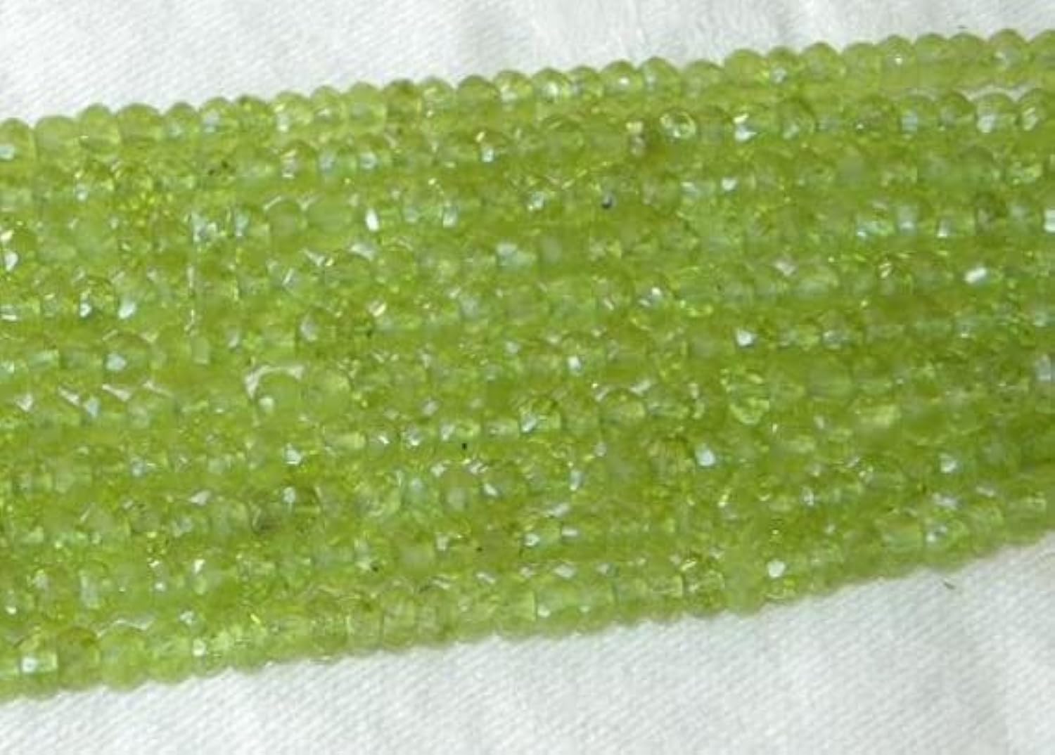 Perles péridot vert 3.5mm pour réparer ou personnaliser un collier