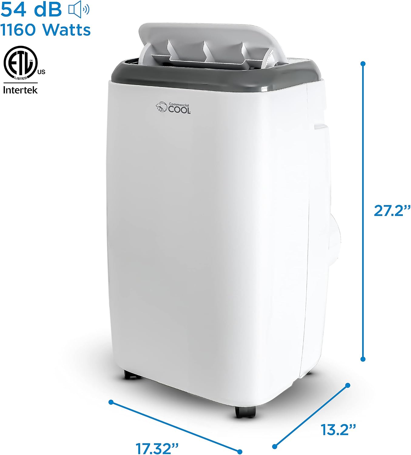 Commercial Cool 12,000 BTU Portable Air Conditioner with Heat and Remote Control