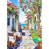 MXJSUA Scenery City Flower Street DIY 5D Diamond Painting Kit for Adults - Full Drill Fantasy Diamond Gem Art - 30x40cm - Image 1