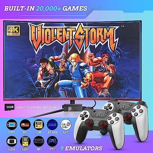Wireless-Retro-Game-Console-Equipped-with-64G-TF-Card-Plug-and-Play-Nostalgia-Game-Stick-4K-20000-Games-Built-in-9-Classic-Emulators-with-Dual-24G-Upgraded-Wireless-Controllers-White Wireless-Retro-Game-Console-Equipped-with-64G-TF-Card-Plug-and-Play-Nostalgia-Game-Stick-4K-20000-Games-Built-in-9-Classic-Emulators-with-Dual-24G-Upgraded-Wireless-Controllers-White